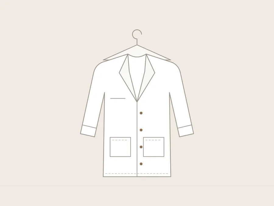 ハンガーに掛かった白衣のイラスト